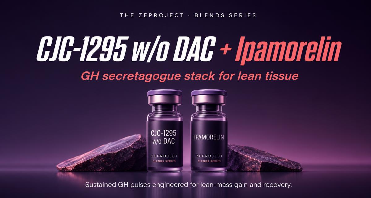 CJC-1295 w/o DAC + Ipamorelin — GH secretagogue stack for lean tissue
